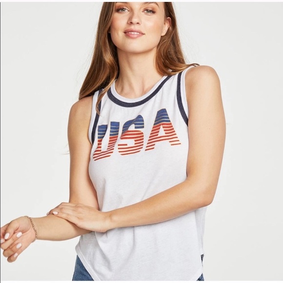 ✨HP✨ CHASER Jersey USA Vintage Muscle Tank Top Shirt - Picture 2 of 12